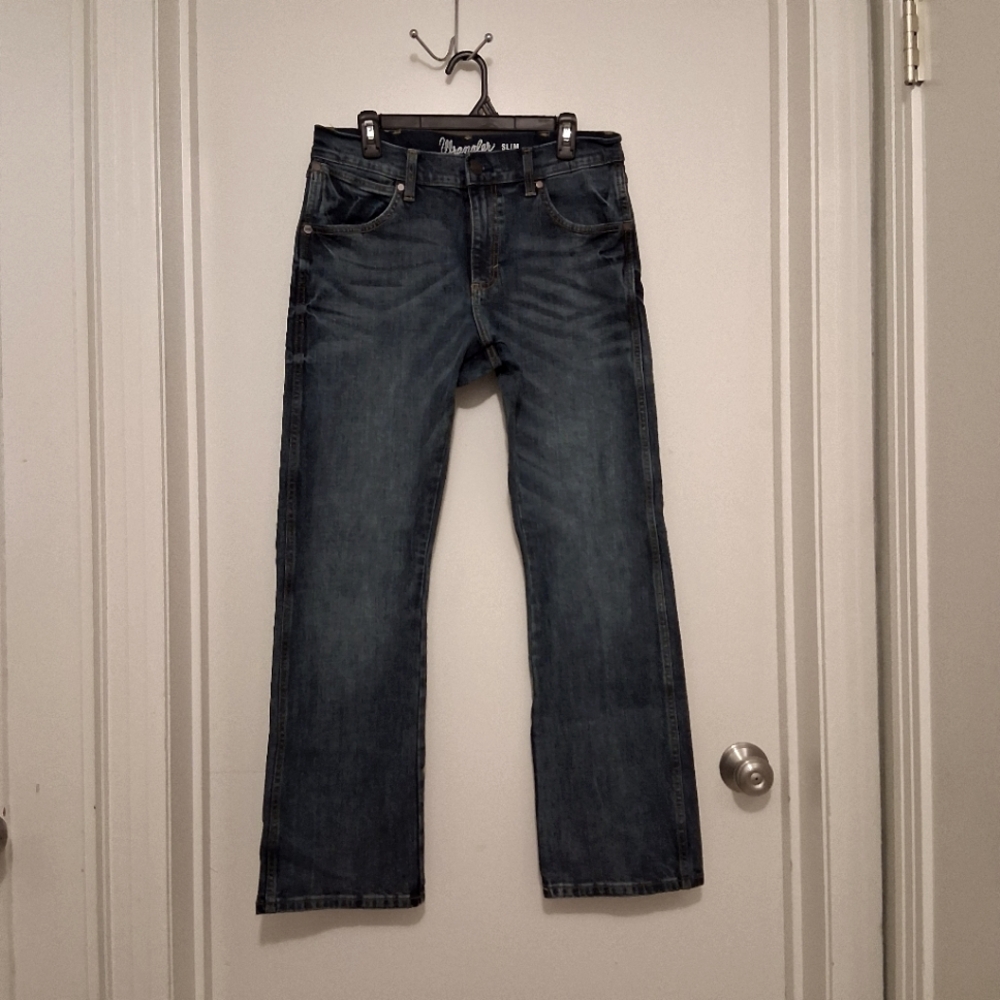 Wrangler Men's Retro Slim Boot, Bootcut Blue Jeans, Size 32x32